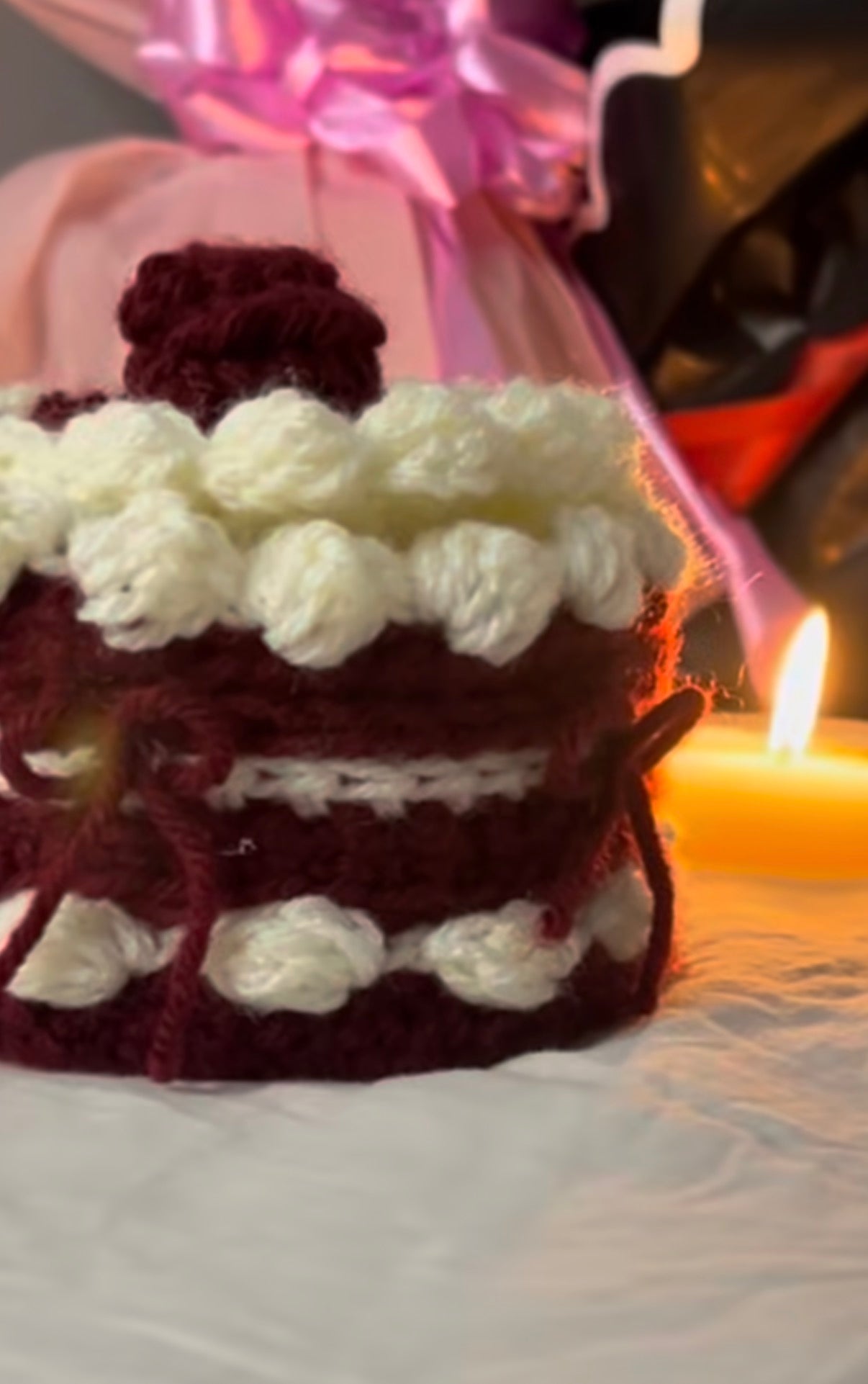 Crocheted Birthday cake holder 🎂
