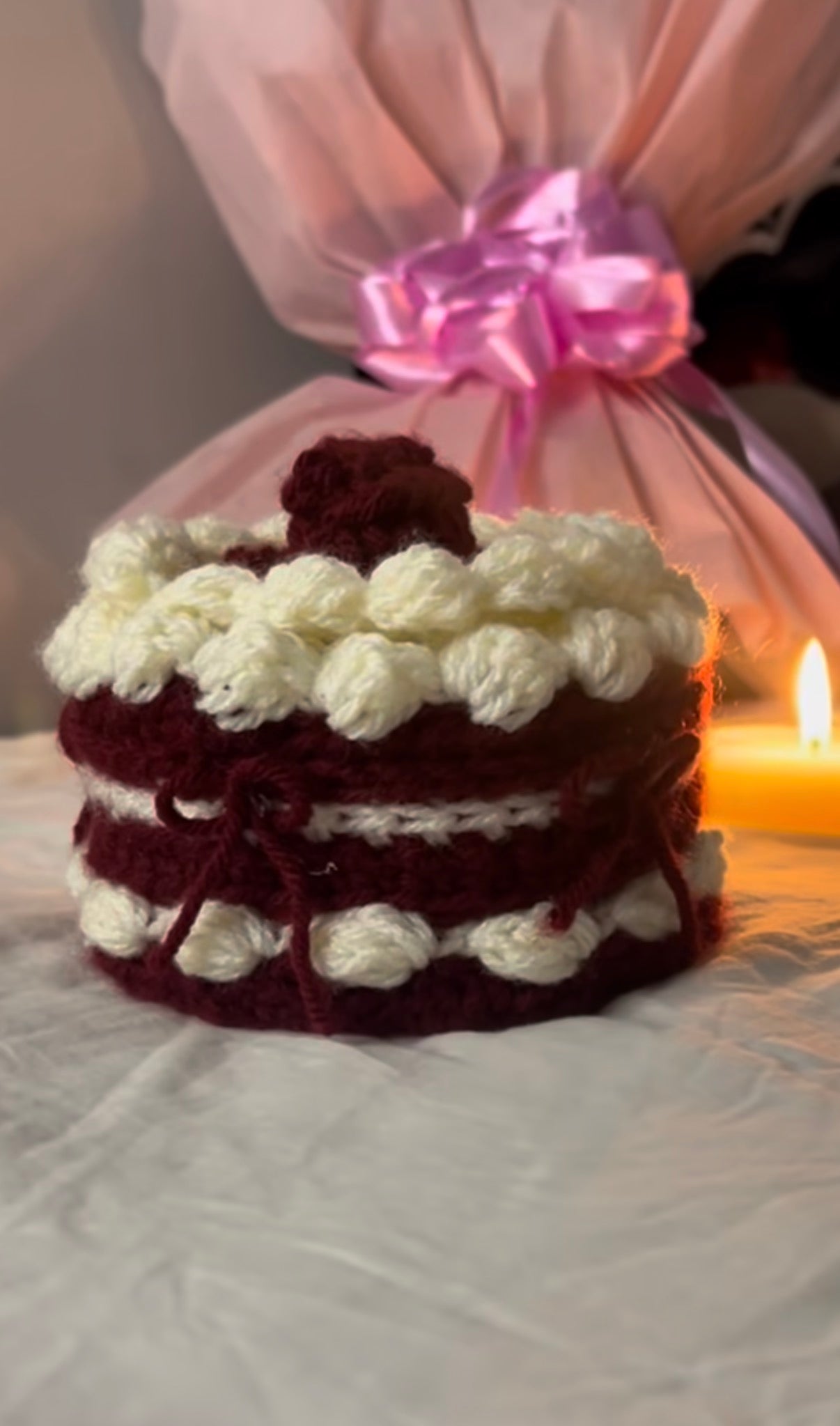 Crocheted Birthday cake holder 🎂
